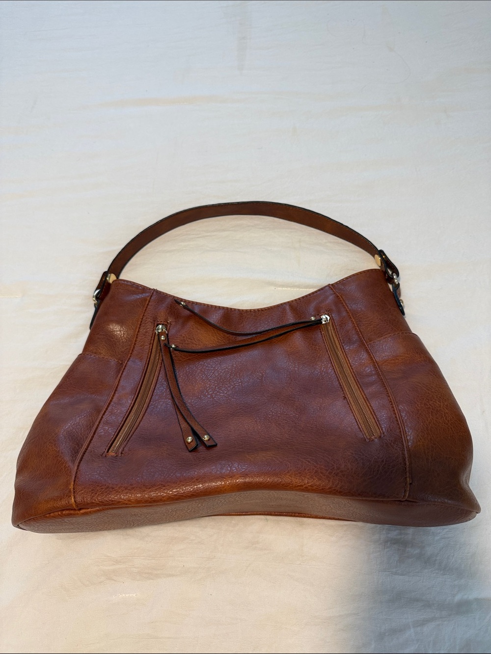 Classic Brown Leather Shoulder Bag - Women